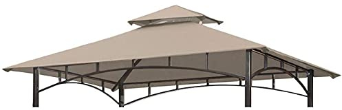 Ersatz für Pavillonabdeckung 3x3 m wasserdichte Dachterrasse für Terrassenüberdachungen ， Grillgrill Pavillon-Dachüberdachung Pavillon-Ersatzdachüberdachung 2-stufige UV-Abdeckung (NUR Oben)