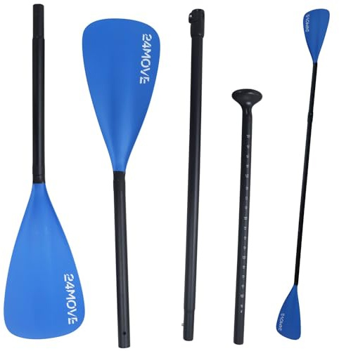 24MOVE® Doppelpaddel Azur 2in1 SUP Kajak Paddel Aluminium 230 cm