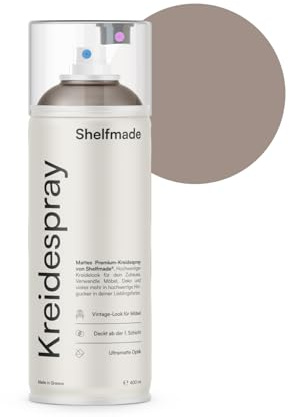 shelfmade Kreidespray braun - hochwertiges Kreidefarbe Spray in braun - matte chalk Sprayfarben - deckendes Chalk Spray (Coffee - Kaffeebraun)
