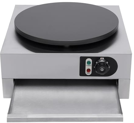 40cm Crepes Maker, Professional Crepesgerät mit Holzverteiler, Elektro Crepes Maker und Pfannkuchenmachermaschine für Cafés, Restaurants und Imbisswagen