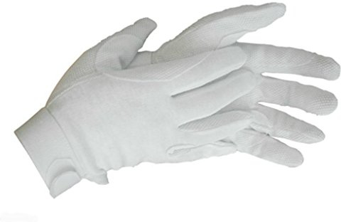 Baumwoll-Reithandschuhe, mit Noppen, Erwachsene Weiss XL