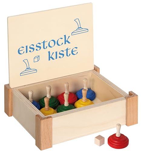 Bartl 103799 Eisstock-Kiste aus Holz, Mini Eisstockschießen für Hobby-Eisstockschießer