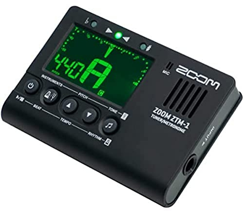 ZOOM ZTM-1 Chromatisches Stimmgerät und Metronom | Für Gitarre, Bass, Ukulele, Violine – Ideal zum Üben und für Auftritte