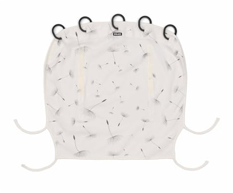 Dooky Universal Cover Dandelion Sonnenschutz, Wetterschutz für Babyschale, Kinderwagen und Buggy (UV-Schutz LSF 40+, TÜV getestet, universale Passform), Weiß