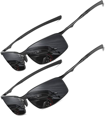 LEDING&BEST Polarisierte Sonnenbrille Herren Damen UV-Schutz Fahrerbrille | Ultraleichte Metall,Verstellbare Nasenpads,Rutschfest,CAT 3,Pilotenbrille,Sportbrille,Angeln,Autofahren,Outdoor,Reisen/Strand