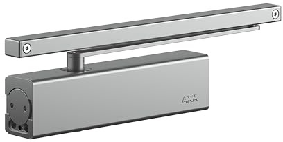 AXA Automatischer Türschließer - 7508 - Türfeder - Bis 60 kg- Einstellbare Schließgeschwindigkeit und Endschlag - Grau