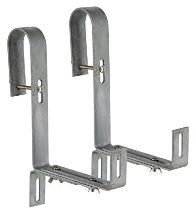 Dehner Blumenkastenhalter für Rohrgeländer, 2 Stück, Silbergrau