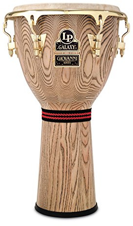 LP Latin Percussion Djembe Galaxy Giovanni 12,5 x 25 Ziegenfell, Nordamerikanische Esche, Finish: Esche natur/goldfarben, Comfort Curve II, LP799X-AW
