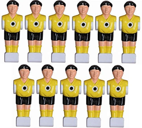 1a-sports 11 Kickerfiguren für 16 mm Stangen inkl. Schrauben + Muttern Komplett Set (Gelb-Schwarz) von Charlsten