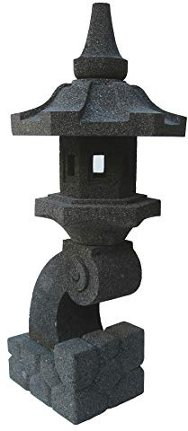 STONE art & more Exklusive Japanische Steinlaterne, Pagode Rankei, Tempel-Leuchte, H 70 cm, Steinmetzarbeit, Lavastein, frostfest