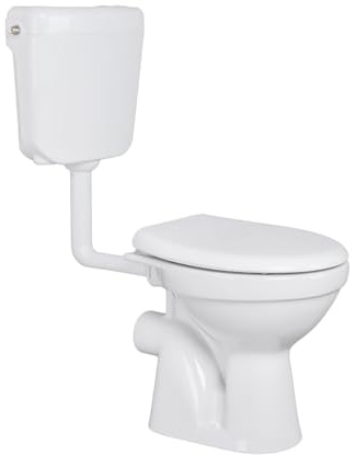 Belvit Dusch-WC Komplettset, Standtoilette mit Bidet und Spülkasten, Weiß | Stand-WC mit waagerechtem Abgang, integriertem Taharet, Spülkasten und abnehmbarem Duroplast-Sitz mit Softclose