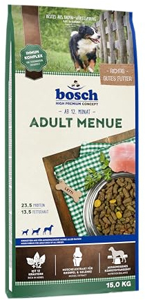 bosch HPC Adult Menue | Kroketten-Mix für ausgewachsene Hunde aller Rassen | 1 x 15 kg