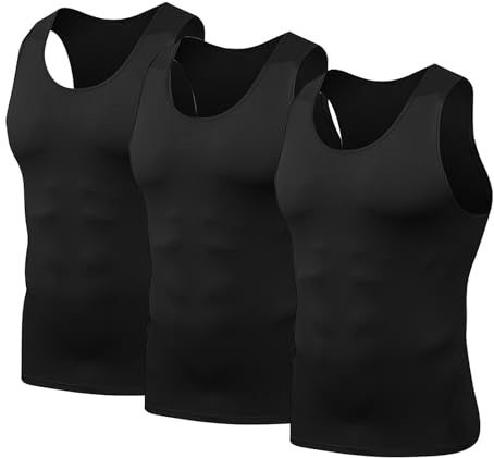 HYCOPROT 1 or 3er Pack Kompressions Tank Tops für Herren, Atmungsaktives Ärmelloses T-Shirt Quick Dry Unterhemd Funktionsshirt Achselshirts für Fitness Gym