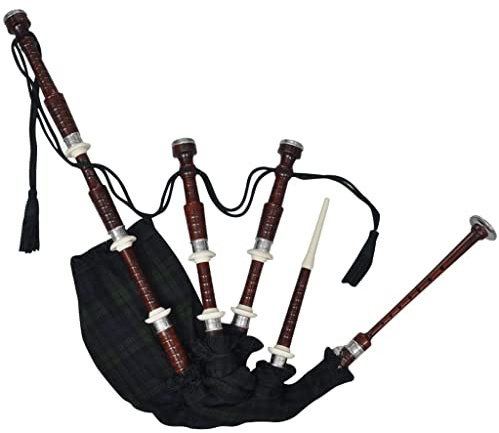 INLIFE Dudelsack im typischen Schottendesign Grün-Schwarz,1.98kg,70044