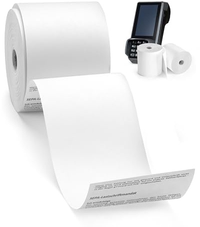 coreless - 20 Thermorollen 80mm x 80mm x 12mm ohne Plastikkern - Rolle aus Thermopapier