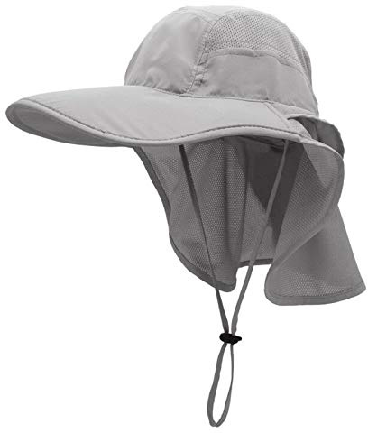 Sonnenhut Herren Damen UPF 50+ Outdoor UV Summer Cap mit Nackenschutz Hiking Fischerhut Strand Faltbar Safari Buschhüte Mesh Hat