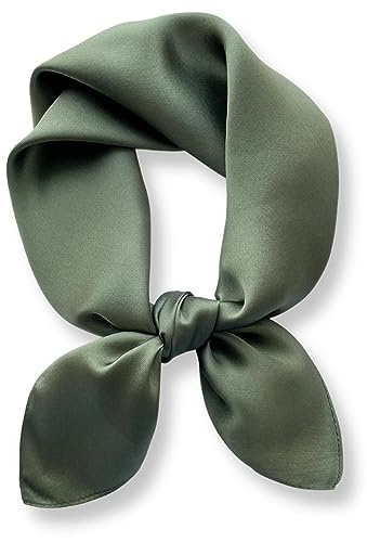 PoeticEHome Seidentuch für Damen aus 100% Maulbeerseide, 66 x 66 cm | Einfarbiges quadratisches Halstuch; als Seidenschal, Nickituch, Haar- oder Kopftuch tragbar; mit Geschenkbox
