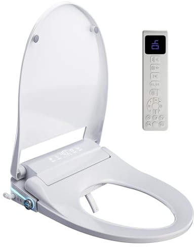 Smart WC-sitze mit Bidet Funktion, Bidet Toilettensitz mit Düse, Japanische Toilette Sitz Beheizbare Klobrille, Dusch WC mit Warmwasser und Trockner, Toilette mit Automatikdeckel und Aromafunktion