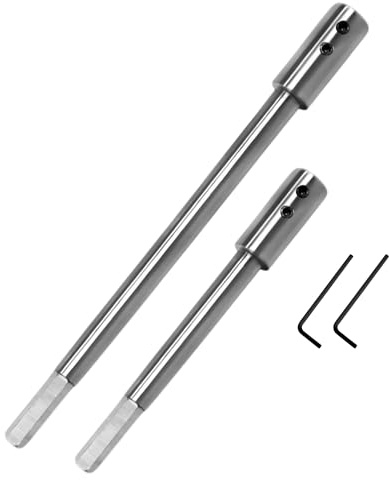 Syrvnto 2 Stück Verlängerungsschaft Set, 254 mm und 178 mm Extra Lang verlängerung für forstnerbohrer mit 3/8-schaft für besonders tiefe Lochfräsungen, Durchbrüche,Tiefbohrungen in Holz, Möbelbau