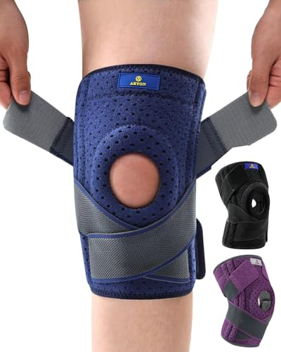 ABYON Kniebandage Verstellbare Knieorthesen mit Seitlichen Stabilisatoren und Patella-Gelpolstern für Männer Damen Knieschmerz, Meniskusriss, Arthritis, Gelenkschmerz (L/XL)
