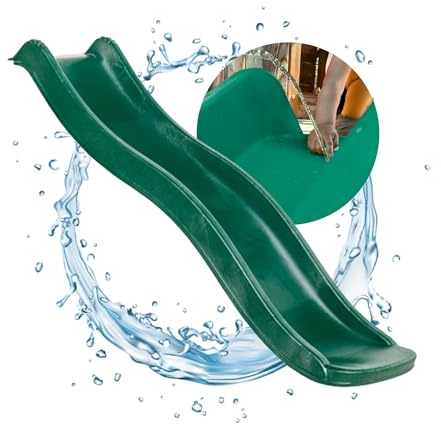 SPIELTURMKING Kinder Rutsche 1,75 m Outdoor Garten Spielgeräte, Dunkelgrün | Stabile Wasserrutsche für Kinder, Alternative zu Indoor Spielgeräten, Kinderrutsche, Wellenrutsche für Podestöhe 0,95 m