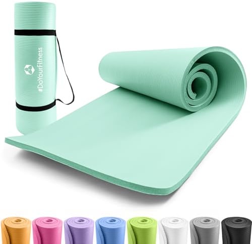#DoYourFitness x World Fitness | Fitnessmatte Yogini | 183x61x1cm | Phthalatfrei & rutschfest | Gymnastikmatte ideal für Yoga, Pilates, Fitness, Outdoor im Studio & zu Hause | Türkis