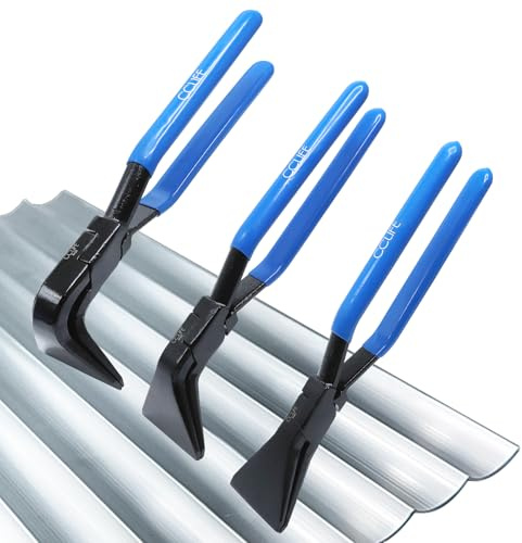 CCLIFE 3tlg 0° 45° 90° Falzzange Gerade Abgewinkelt Abkantzange Blechzange Maulbreite 60 mm
