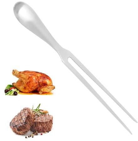 TMZELOA Fleisch- und Tranchiergabel aus Edelstahl Fleischgabel Edelstahl Grillgabel aus rostfreiem Edelstah 27 cm Klingenlänge Grillgabeln Hart Rostfreier Fleischgabel Groß Bratengabel Servier