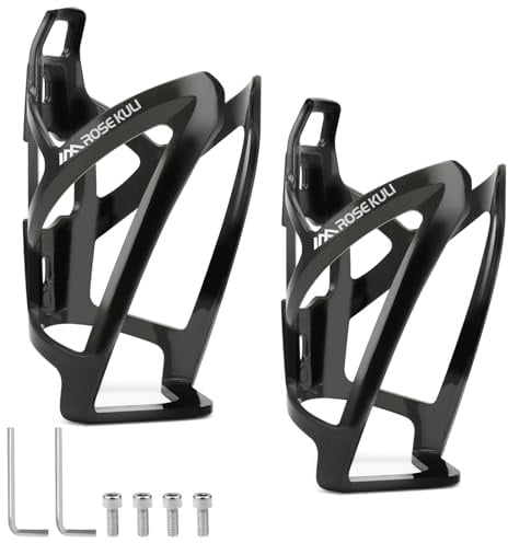 Rose Kuli Flaschenhalter Fahrrad - 2er Pack Getränkehalter für Fahrräder, Trinkflaschenhalter für MTB und Rennräder, Schwarz