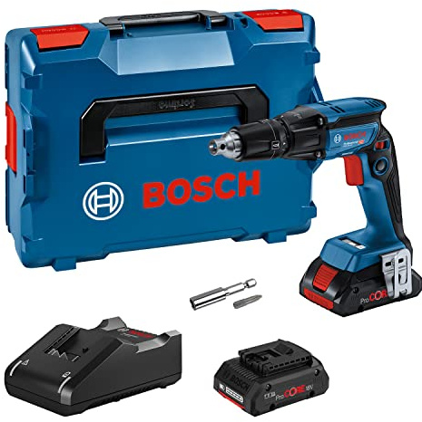 Bosch Professional 18V System Akku Trockenbauschrauber GTB 18V-45 (inkl. 2X Akku 4.0Ah ProCORE18V, Schnellladegerät GAL 18V-40, L-BOXX)