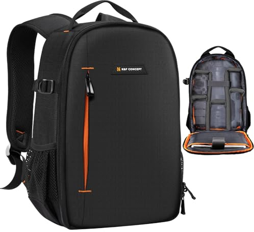 K&F CONCEPT Kamerarucksack für Fotografen, Fotorucksack Klein Multifunktionale Camera Backpack Wasserdicht für SLR/DSLR Kamera Objektiv und Zubehör, Größe M