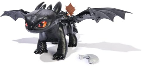 DreamWorks How to Train Your Dragon, Interaktive Drachenfigur Ohnezahn mit Licht- und Soundeffekten und Trainings- und Spielfunktionen, Spielzeug für Kinder ab 4 Jahren