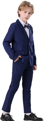 DANUOKU 2-teiliges Set für Jungen, Blazer und Hose, Freizeitkleidung oder Hochzeitsfeier, Pageboy-Outfit für 6–11 Jahre
