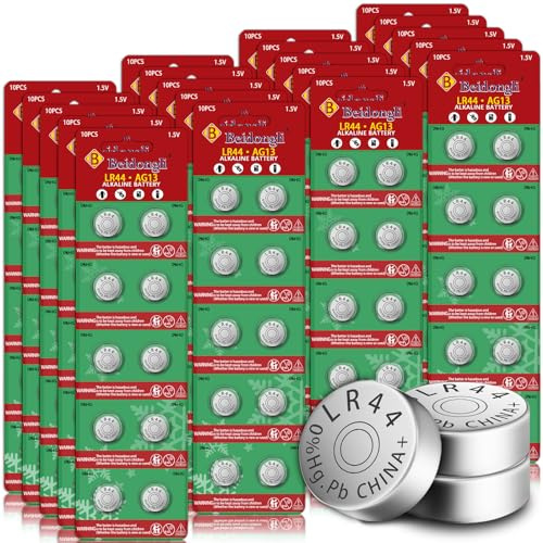 AG13 LR44 1.5V Knopfzelle Batterien Ohne Quecksilber 200 Stück (357/357A/L1154/A76/GPA76)【3 Jahre LagerGarantie】