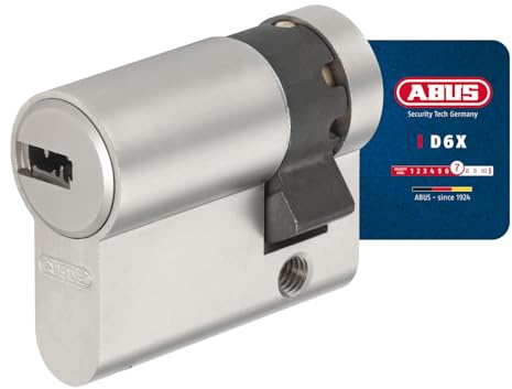 ABUS Profilzylinder D6XNP 10/30 mit 5 Schlüsseln und Codekarte - Halbzylinder für Türschloss von Garagen, Schaltschränken und andere Einsätze