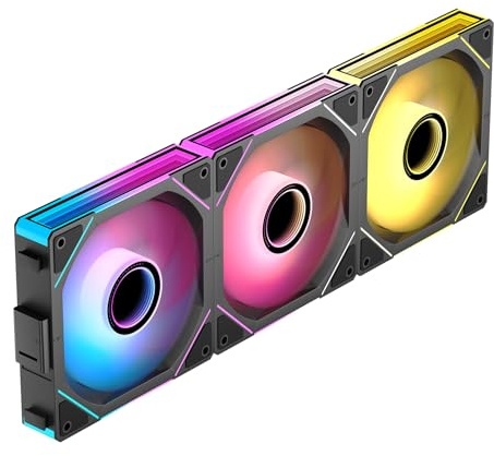 TZMRIT Interstellar-V1 Fans Infinity Mirror ARGB 120 mm,Rgb Daisy Chain PC Fan,3er-Pack,Black