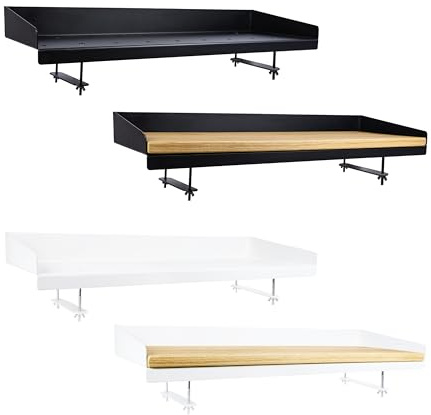 Natural Goods Berlin 1x Balkon Tisch Sheet - Kleiner Balkontisch Metall Schwarz 70 cm breit - Balkonmöbel schmal Blumenkasten Geländer Balkongeländertisch