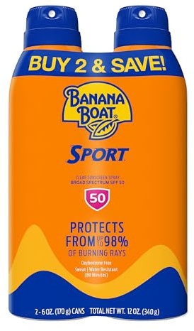Banana Boat Ultra Mist Sport Performance Bread Spectrum Sun Care Sonnenschutzspray – Doppelpack – LSF 50, 2 Stück