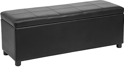 Corium Ottomane 119 x 38 x 45 cm schwarz Sitztruhe Polsterbank Sitzhocker Betthocker Truhe Bank