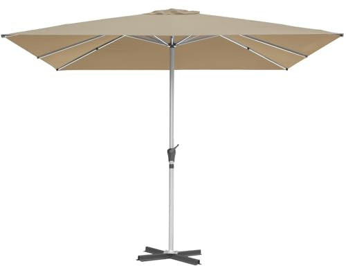 RANSENERS Großer Quadratischer Sonnenschirm 300 x 300 cm - Premium Gartenschirm mit 8 Streben und Kreuzfuß - UV50+ Schutz vor Sonnenstrahlen im Freien - Schirmständer Optional