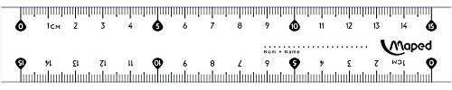 Maped M146507 - Lineal 15 cm, Essentials 146, mit Schutzhülle, 1 Stück