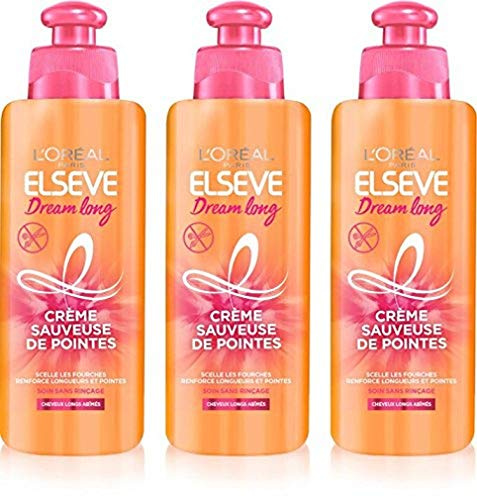L'Oréal Paris Elsève Dream Long Retter Creme für lange Haarspitzen – Rizinusöl – 200 ml – 3 Stück