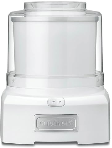 Cuisinart Cool Scoops Hausgemachtes Gelato & Eismaschine in 25 Min. | Sorbet Frozen Yogurt Maker | Familiengröße | 1.4L Rührschüssel | ICE21, Kunststoff, Weiß