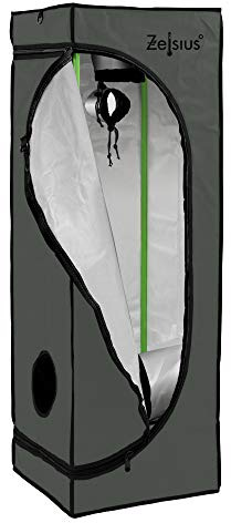Zelsius Growzelt MyHomeGrow Grow Tent | Indoor Growroom | Growschrank Darkroom Pflanzenzelt Gewächshaus Zuchtzelt (40 x 40 x 120 cm, Grau)