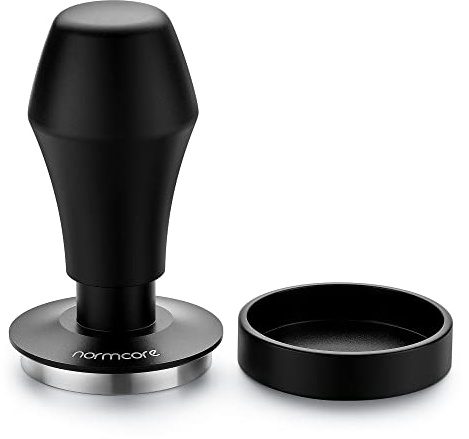 Normcore Kaffee Tamper 58.5mm- Kaffeemehlpresser – stilvoller Espresso-Stempel als Barista Tamper-Set, Anpressdruck kalibriert | - 15lb / 25lb /30lbs Anpressdruck - Aluminiumgriff Matte
