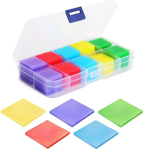 100 Stück Diamond Painting Wachs Klebeton Set mit Aufbewahrungsbox, Diamant Painting Zubehör für 5D DIY Malerei, Bunter Kleber für Diamond Paintingg Stift Kreuzstich Stickerei Zubehör, 2x2 cm