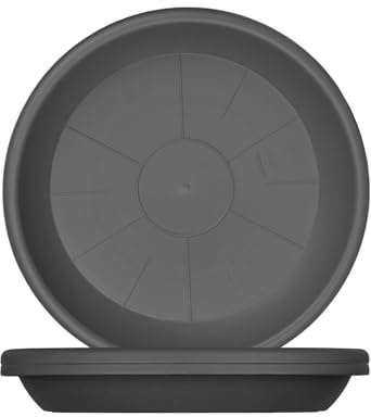 BigDean 3X Blumentopf Untersetzer Ø 39 cm Farbe Anthrazit Kunststoff Blumenuntersetzer Blumentopfuntersetzer passend zu Ø 40 cm Blumentöpfen