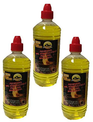 Brenngel 3X 1 Liter Flaschen für Gelkamine Ethanolkamine Wandkamine Bodenkamine