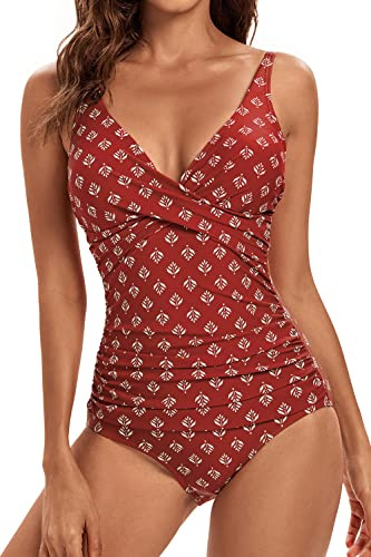 VILOREE Damen Monokini Bauchweg Schlankheits Badeanzug Plus Size Badebekleidung Bauchweg für Mollige