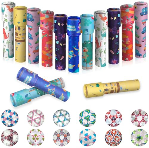 ZZXLOPEZ 14 Stück Klassisches Kaleidoskope Kinder, Kaleidoskop Bastelset, Kindergeburtstag Gastgeschenke, Retro Kaleidoskop Mitgebsel für Kindergeburtstag für Jungen und Mädchen, Weihnachten